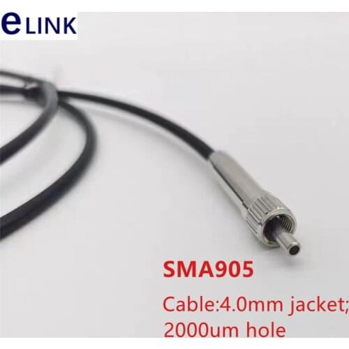 2pcs SMA905 POF patchcord 2000um hole metal ferrule POF plastic fiber 4.0mm cable spectrometer industrial control transmission