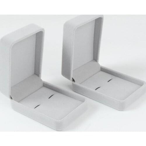 60pcs/lot Quality Grey Velvet Cufflinks Box 10x7cm Cuff link Tie Pin Boxes Storage Carrying Case Gift Boxes Jewelry Boxes