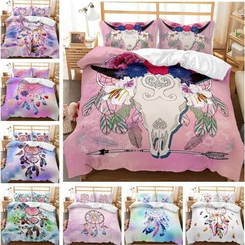 Dreamcatcher Colors Bedding Set 2/3 Piece Dream Catcher Duvet Cover Set Boho Doona Comforter Cover Bedspread for Bedroom decore