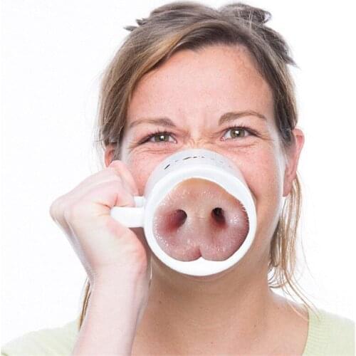 Creative Ceramic Mug coffee cup drinking cup funny pig nose Mug
