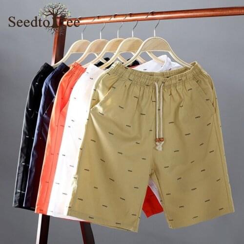 Summer Mens Shorts Cotton Knee Length Pants Casual Loose Large Size Casual Pants Beach Shorts