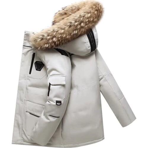 2021 New Arrival Mens High Quality Hooded Winter Down Coat White Duck Down Jacket Thick Warm male Outerwear FeatherOvercoat
