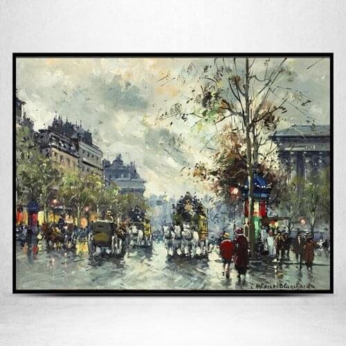 European-style scenery Street view Art Needlework 14CT Canvas Unprinted Handmade Embroidery Cross Stitch Kits DIY Home Decor