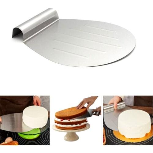 Stainless Steel Cake Transfer Tray Cake Serving Tool Pizza Bread Moving Plate Cake Lifter Shovel Baking Tool Kitchen Scraper