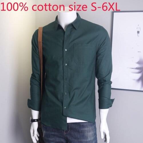 New Arrival Fashion Spring Autumn Men 100% Cotton Long Sleeve High Sense Casual Oxford Plus Size S M L XL 2XL 3XL 4XL 5XL 6XL