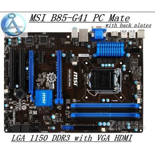 Original motherboard for MSI B85-G41 PC Mate LGA 1150 DDR3 Solid Capacitor B85 motherboard Free shipping