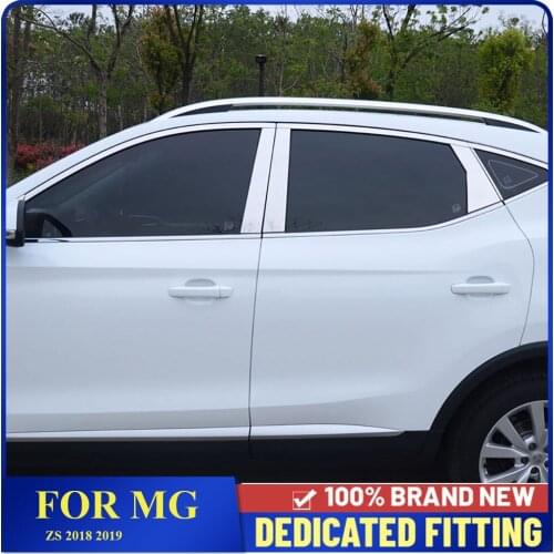 Fit For MG ZS 2018 2019 Stainless Steel Window Center Pillar Cover Trim Strips External Decoration 8Pcs/Set