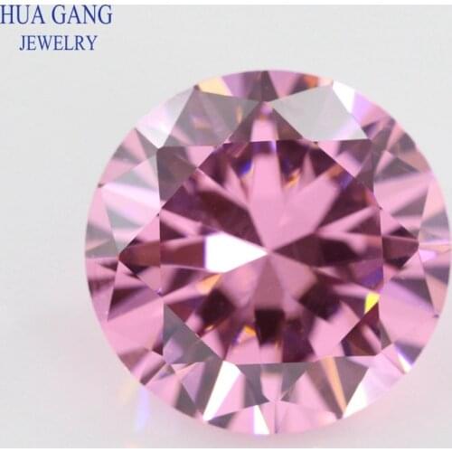 Pink 0.8~10mm Cubic Zirconia Round Shape AAAAA Brilliant Cut Loose CZ Stone Synthetic Gems For Jewelry Free shipping