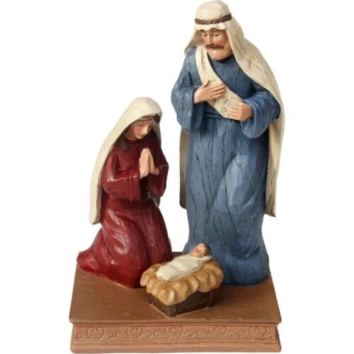 Countryside Jesus Family Baby Statue Mary Miniatures Fugurines Holy Communion Gifts Marie Joseph Church Supply Prayer