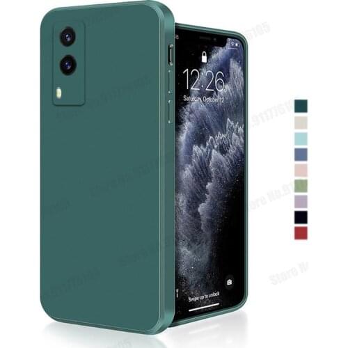Candy Color Square Silicone Case for VIVO V21E 5G Y53S V21 S10 X60 X50 V20 Pro Y73S Y52S Soft Gel Rubber Camera Protective Cover