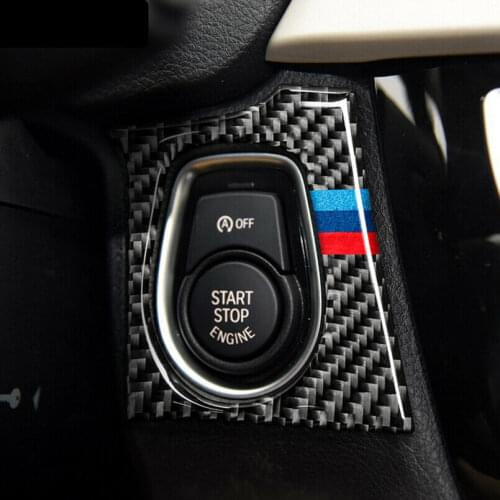 Carbon Fiber Engine Start Button Interior Trim Sticker For BMW F30 F31 F34 M3