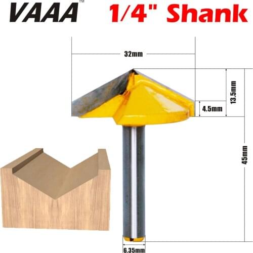 VAAA 1/4" shank V Bit CNC solid carbide end mill 3D Router Bits for Wood 90 degree tungsten woodworking milling cutter