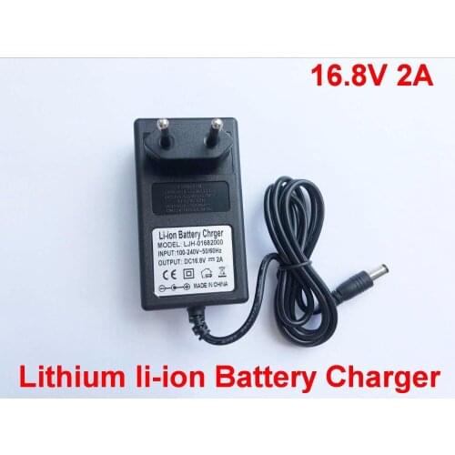 50PCS 16.8V 2A AC 100V-240V Screwdriver Charger for 18650 Lithium Battery 14.4V 4Series Lithium li-ion Battery Charger EU Plug