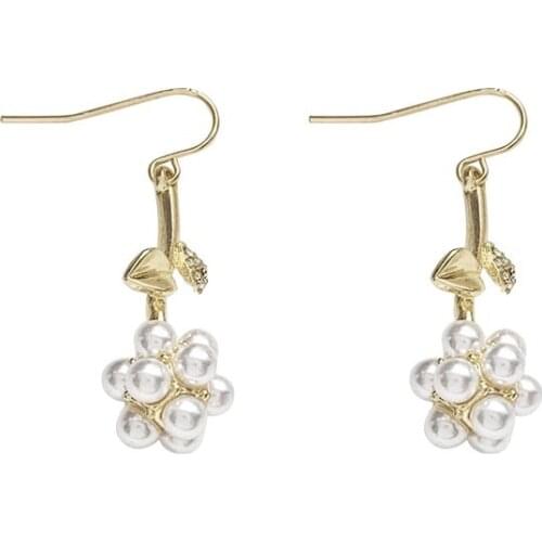 10 pair / lot wholesale high quality fashion jewelry accessories cute korean flower pearl earrings