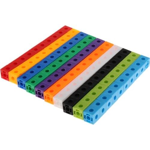 100pcs Multilink Linking Cubes Early Education Baby Gifts Learning Resources Math Link Cubes Math Learning & Education Toy