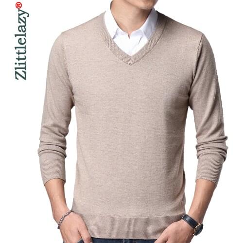 2020 brand casual knitted v neck sweater men pullover clothing fashion clothes knit winter warm mens sweaters pullovers 81351