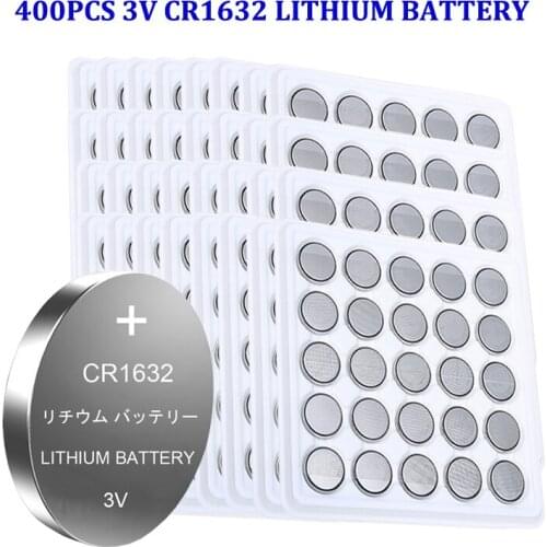 400pcs CR1632 1632 DL1632 3V Lithium Batteries Cell Button Coin Battery Calculator Toy Medical Device Batteries BR1632 DL1632