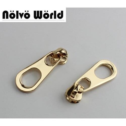 50sets/lot 5# DIY GOLD Metal teeth zipper head plus zipper puller slider metal for bags,garments fabric NO.5 metel zipper teeth