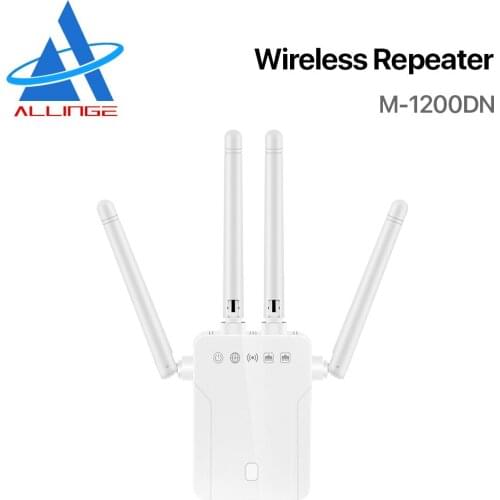 ALLINGE M-1200DN Long Range Network Signal 2.4 GHz 5.8GHz 300Mbps 1200Mbps Wireless Wifi Repeater Extender Through the Wall