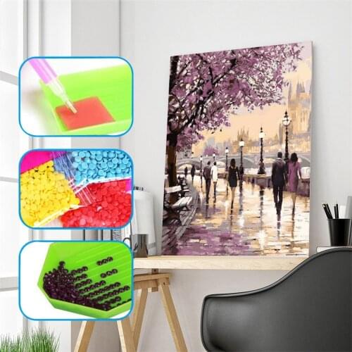 Diamond Crystal Mosaic Diamond Cross Stitch Complete Set Decoration Diamond DIY Painting Diamond Embroidery Rain People