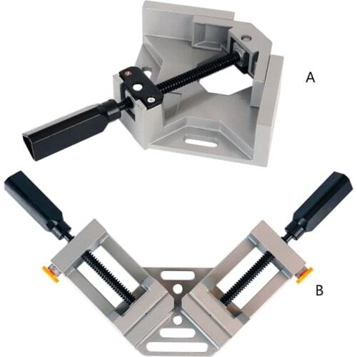 Aluminum 90 Degree Right Angle Clamp Single/Double Handle Woodworking Frame Clip for Framing Photo Clamping Tools