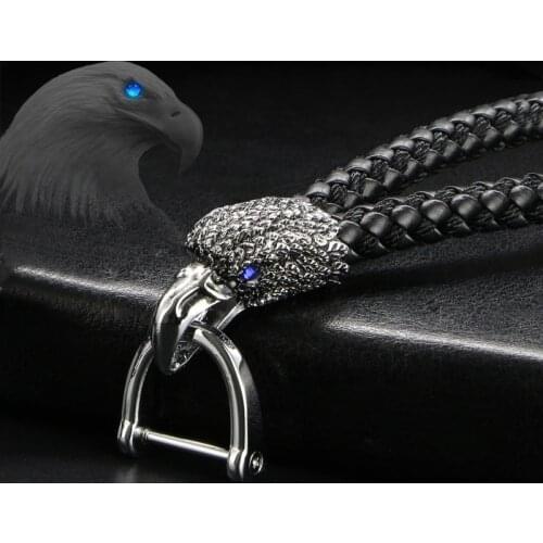 Auto Accessories Leather Metal Keyring Keychain Key Chain Eagle Shape for Citroen mazda opel astra Volvo fiat kia Car styling