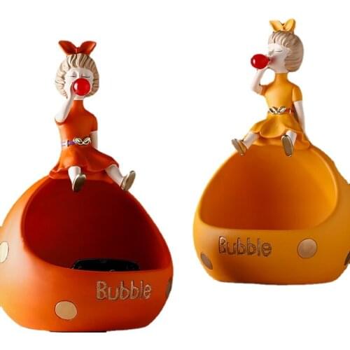 Girl statue resin storage ornaments art gifts fairy accessories fashion style desktop sculpture home living room decoration