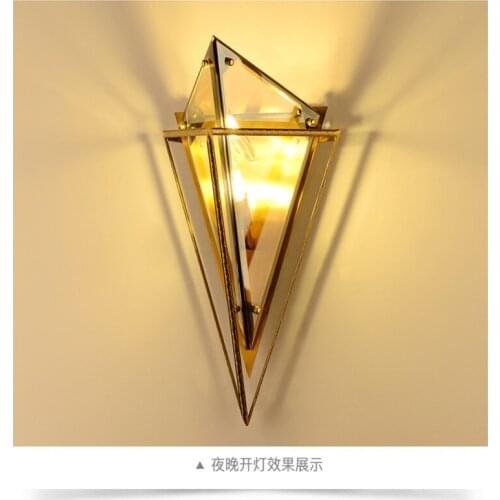 Room background light luxury Nordic corridor designers personality diamond glass wall lamp of bedroom the head of a bed