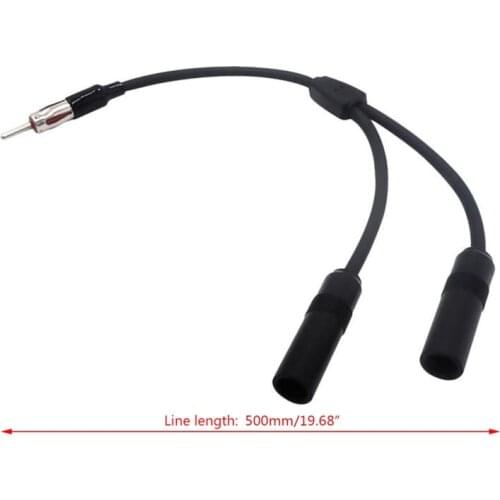 Car Antenna Cable Adapter Aluminum Plug In 1 For 2 Radio Antenna Extension Cable
