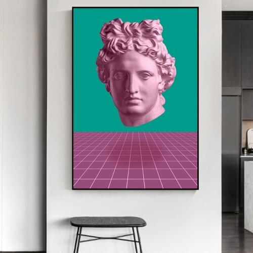 Contemporary Apollo Plaster Sculpture Canvas Painting Wall Art Poster Print HD Picture for Living Room Interior Home Decoration