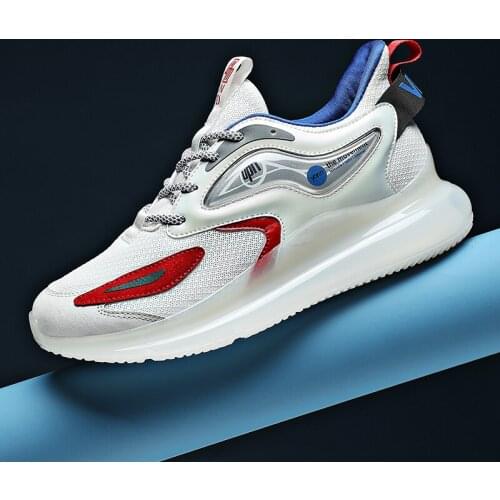 Fashion Mens Air Cushion Sneakers Rubber Skidproof Outsole Running Shoes Breathable Reflective Jogging Shoes Zapatillas Hombre