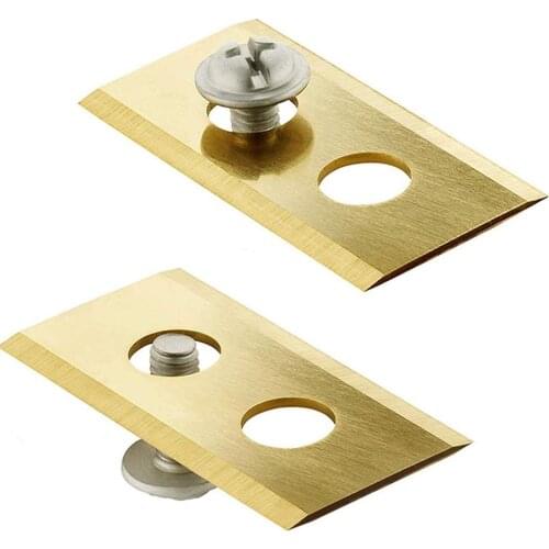 60pcs Titanium Coated Lawnmower Blade Replacement Blade with Screws for Robot Mower Garden Tools for Worx Landroid 36x18x0.9mm