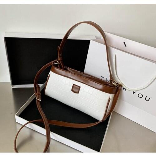 Stone Pattern Small PU Leather Crossbody Bags For Women Shoulder Handbags Female Travel Handbags and Purses Lady Armpit Bag