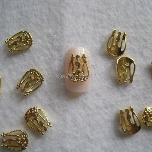 MD-693 10pcs Fancy Gold Deco Metal Charms Metal Deco Charms Nail Art