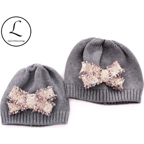 Cute Nebworn Baby Bow Knit Hat Winter Boys Girls Toddler Infant Kids Soft Cotton Bowknot Tassel Skullies Beanies hats Girls Cap