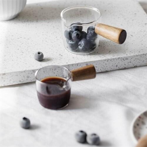 Multi-functional Taste Dish Coffee Mini Milk Cup Hand-draw Sauce Dish With Handle Glass Sauce Vinegar Snack Plate Tableware