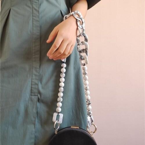 Fashion design marble color custom bag sags fashion design purse straps