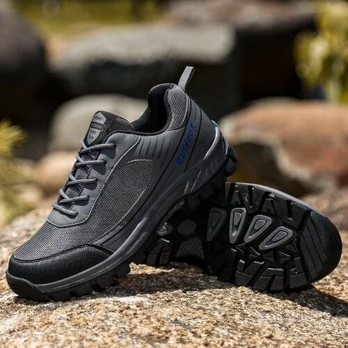 New Dark High-Quality Hiking Shoes Professional Training Shock Absorption Mens Sneakers Dirt-Resistant Breathable Sports Shoes
