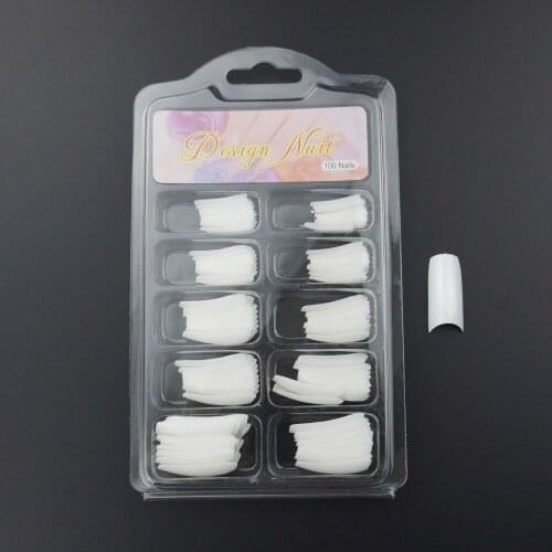 Pack of 100 Fashion Beauty Fake Nails Curved Fake French Manicure Tips Natural Color Salon Fake Nails