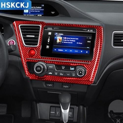 For Honda Civic 9 Coupe Sedan 2013 2014 2015 Carbon Fiber Navigation Display Screen GPS Frame Stickers Car Accessories Vent Trim