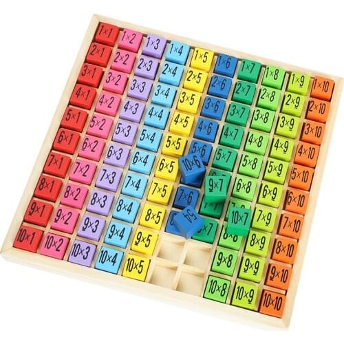 Wooden Multiplication Montessori Educational Wooden Toys Math Arithmetic Table Board Game for Kids Early Learning Gift