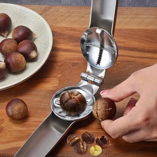 Stainless Steel 2 in 1 Quick Chestnut Clip Walnut Pliers Metal NutCracker Sheller Nut Opener Kitchen Tools Cutter Gadgets