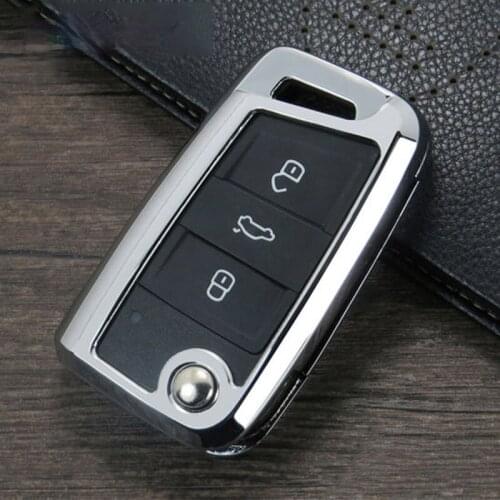 OUIO Zinc Alloy Car Key Case Shell Cover For Skoda Yeti Rapid Octavia A5 Fabia A7 SEAT Ibiza Leon Volkswagen VW Scirocco Beetle