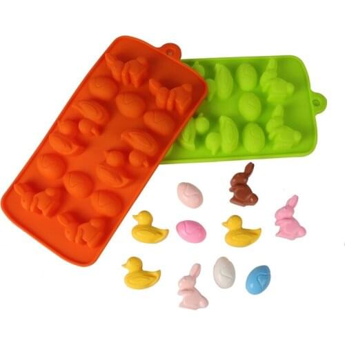 Easter Duckling Bunny Eggs Silicone Cake Mold for Kitchen Fondant Cookies Chocolate Baking Dessert Bakeware Decorating Tools