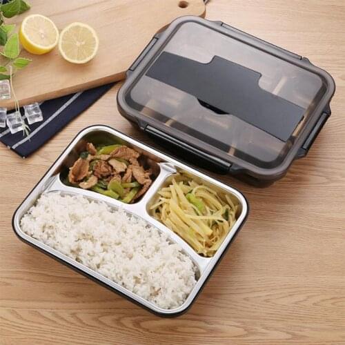 Portable Stainless Steel Bento Box Kitchen Leak-Proof Lunch Box for Kids Picnic Office School Food Container Dinnerware Food Box