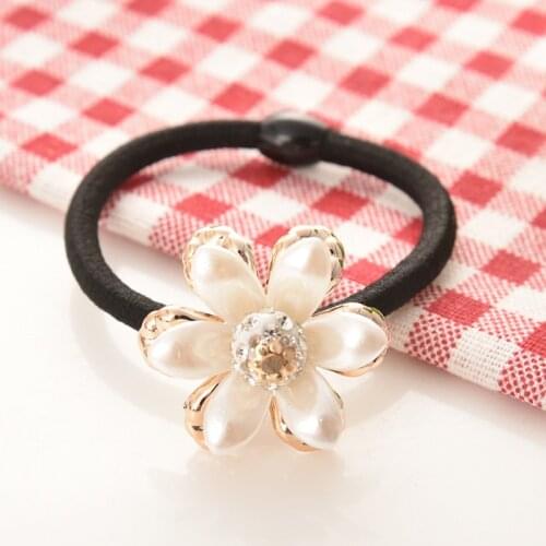 1PCS Pearl Beads Elastic Hair Band High Quality Flower Gum for Hair Accessories for Women Rubber Bands Luxury Scrunchy