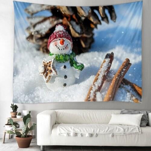 Christmas Tapestry Christmas Snowman Background Wall Mounted Tapestry Home Decoration Christmas Gift Tapestry Various Sizes