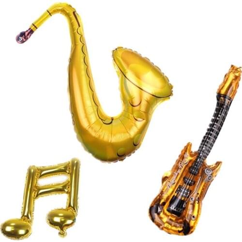 1Pcs Cartoon Guitar Saxophone Foil Balloons Music Theme Carnival Party Supplies Inflatable Air Ballons Kids Toys Birthday Ballon