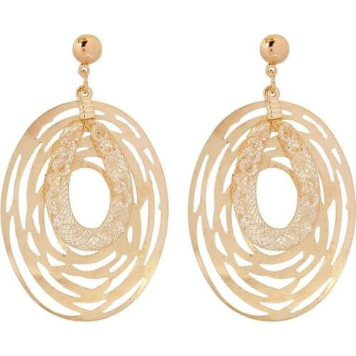 Geometric Dangle Drop Earrings 2020 Trendy Women Hollow Korean Style Simple Statement Earrings Jewelry Female Kolczyki