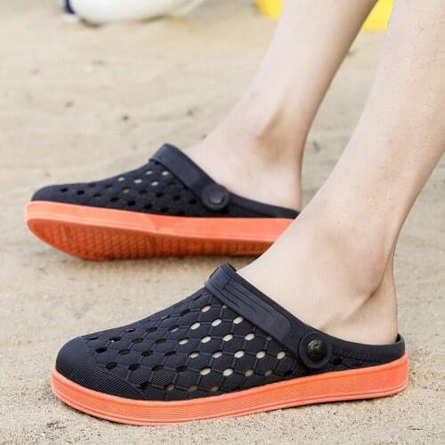 Summer Slippers Men 2019 New Men Hollow Shoes Breathable Comfortable Men Home Slippers Outdoor Non-slip Beach Shoes Flip Flops